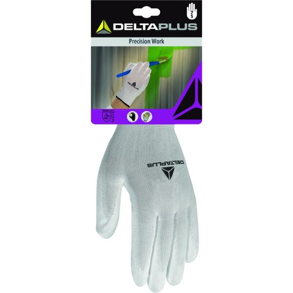 GUANTE PES IMPRG. PU BLANCO 6